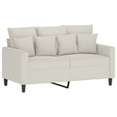 2-personers sofa 120 cm velour cremefarvet
