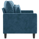 2-personers sofa 120 cm fløjl blå