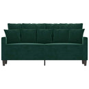 2-personers sofa 140 cm fløjl mørkegrøn