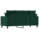 2-personers sofa 140 cm fløjl mørkegrøn
