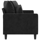 2-personers sofa 140 cm fløjl sort