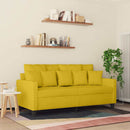 2-personers sofa 140 cm fløjl gul