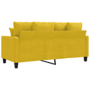 2-personers sofa 140 cm fløjl gul
