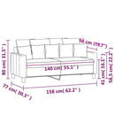 2-personers sofa 140 cm fløjl gul