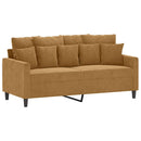 2-personers sofa 140 cm fløjl brun