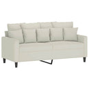 2-personers sofa 140 cm velour cremefarvet