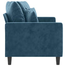 2-personers sofa 140 cm fløjl blå