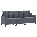 3-personers sofa 180 cm fløjl mørkegrå
