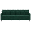 3-personers sofa 180 cm fløjl mørkegrøn