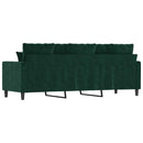 3-personers sofa 180 cm fløjl mørkegrøn