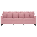 3-personers sofa 180 cm fløjl lyserød