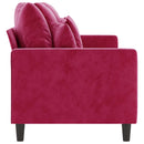 3-personers sofa 180 cm fløjl vinrød