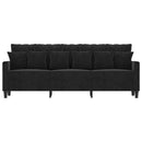 3-personers sofa 180 cm velour sort