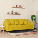 3-personers sofa 180 cm velour gul