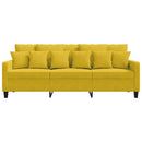 3-personers sofa 180 cm velour gul