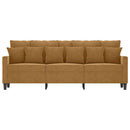 3-personers sofa 180 cm fløjl brun