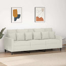 3-personers sofa 180 cm fløjl cremefarvet