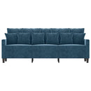3-personers sofa 180 cm velour blå