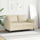 2-personers sofa 120 cm kunstlæder cremefarvet