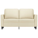 2-personers sofa 120 cm kunstlæder cremefarvet