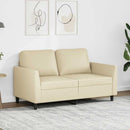 2-personers sofa 120 cm kunstlæder cremefarvet