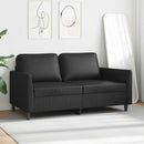 2-personers sofa 140 cm kunstlæder sort