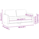 2-personers sofa 140 cm kunstlæder sort