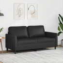 2-personers sofa 140 cm kunstlæder sort