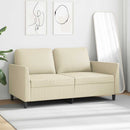 2-personers sofa 140 cm kunstlæder cremefarvet