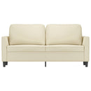 2-personers sofa 140 cm kunstlæder cremefarvet