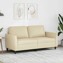 2-personers sofa 140 cm kunstlæder cremefarvet