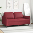 2-personers sofa 140 cm kunstlæder vinrød