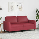 2-personers sofa 140 cm kunstlæder vinrød