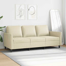 3-personers sofa 180 cm kunstlæder cremefarvet