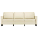 3-personers sofa 180 cm kunstlæder cremefarvet