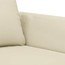 3-personers sofa 180 cm kunstlæder cremefarvet