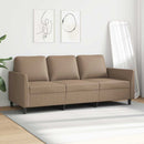 3-personers sofa 180 cm kunstlæder cappuccino