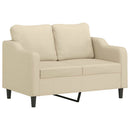 2-personers sofa 120 cm stof cremefarvet