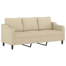 3-personers sofa 180 cm stof cremefarvet