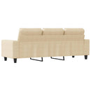3-personers sofa 180 cm stof cremefarvet