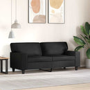 2-personers sofa 140 cm kunstlæder sort