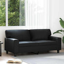 2-personers sofa 140 cm kunstlæder sort