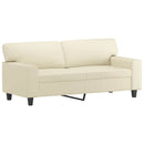 2-personers sofa 140 cm kunstlæder cremefarvet