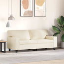 2-personers sofa 140 cm kunstlæder cremefarvet