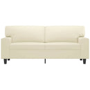 2-personers sofa 140 cm kunstlæder cremefarvet