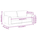 2-personers sofa 140 cm kunstlæder cremefarvet