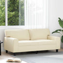 2-personers sofa 140 cm kunstlæder cremefarvet