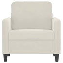 lænestol 60 cm velour cremefarvet