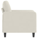 lænestol 60 cm velour cremefarvet