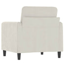 lænestol 60 cm velour cremefarvet